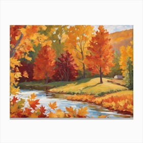 Autumn By The River 1 Canvas Print