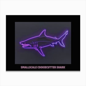 Neon Pink Purple Smallscale Cookiecutter Shark Poster 2 Canvas Print