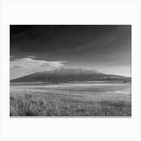 Mt Blanca over Lake of Flowers in Black and White Canvas Print