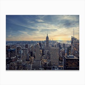 Sunset In New York City Canvas Print