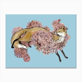 Hydrangea Fox Canvas Print