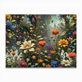 Flowers In The Forest Canvas Print