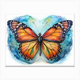 Watercolor Painting Of A Monarch Butterfly Canvas Print