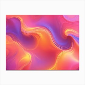 Abstract Image Of Swirling, Fluid Colors In Shades Of Pink, Orange, And Yellow Canvas Print