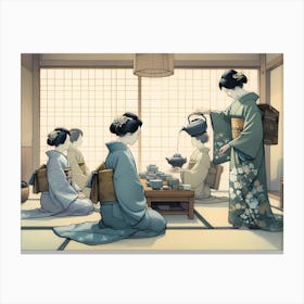 Creativel Geisha Illustration 193 Canvas Print