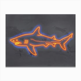 Neon Orange Carpet Shark 2 Canvas Print