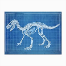 Iguanodon Dinosaur Skeleton Blueprint Canvas Print
