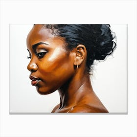 Side Profile Of Beautiful Woman Oil Painting 157 Canvas Print