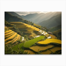 Golden Rice Terraces: A Photographic Masterpiece Canvas Print