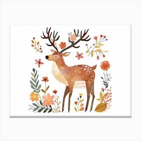 Little Floral Elk 2 Canvas Print