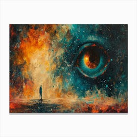 Digital Fusion: Human and Virtual Realms - A Neo-Surrealist Collection. Eye Of The Universe Canvas Print