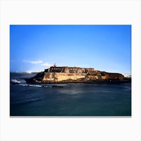 San Juan Fort At Night From The Water Canvas Print