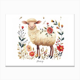Little Floral Sheep 6 Poster Canvas Print
