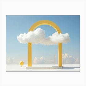 Cumulus Cloud Bathing In Sunlight Acting As A Metaphor For A Dream Resembling An Arch And Shaped Li (5) Canvas Print