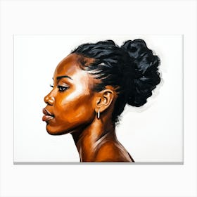 Side Profile Of Beautiful Woman Oil Painting 188 Canvas Print