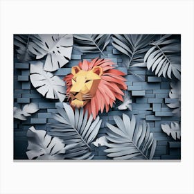 Lion On The Wall Canvas Print