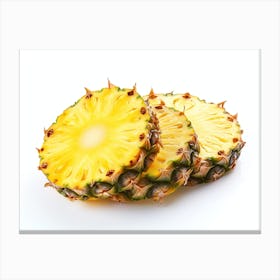 Pineapple Slices Isolated On White 1 Canvas Print