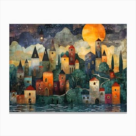 Night In The City, Cubism 1 Canvas Print