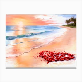 Heart On The Beach Canvas Print