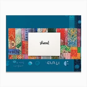 A Multilingual Greeting Card Featuring The Word Thank You In Diverse Scripts Including Chinese Ge (6) Canvas Print