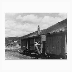 Freight Cars Of Narrow Gauge Railway, Telluride, Colorado By Russell Lee Canvas Print