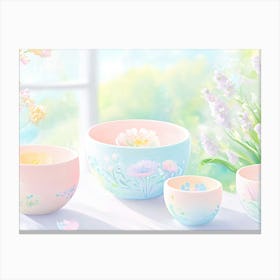 Flower Bowls Canvas Print