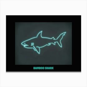 Neon Aqua Bamboo Shark 6 Poster Canvas Print