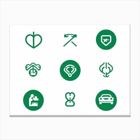 Health Care Icons Canvas Print