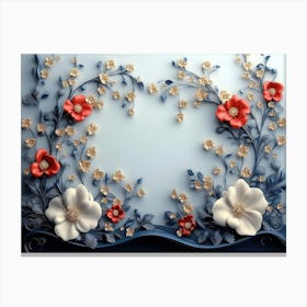 Floral Frame Stampe su tela