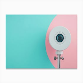 Camera Baby Blue and Light Pink Canvas Print