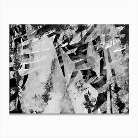 Abstract geometry Painting, Black And White 1 Canvas Print