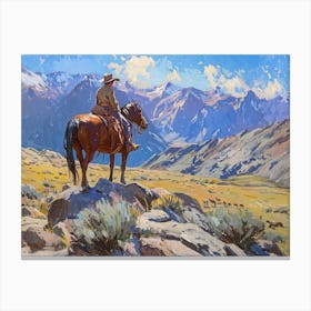 Cowboy In Sierra Nevada 2 Canvas Print