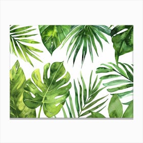 Watercolor Tropical Leaves 6 Canvas Print