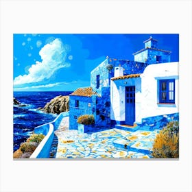 Seaside Beachfront - House By Sea Canvas Print