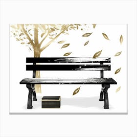 Bench By A Tree Canvas Print