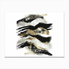 Black And Gold Mountains Canvas Print