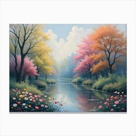 River Of Flowers 1 Canvas Print