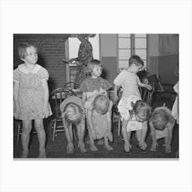 Children Taking Setting Up Exercises At The Wpa (Work Projects Administration) Nursery School At Agua Fria Migratory Canvas Print