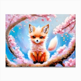 Kit With Cherry Blossoms1 Canvas Print