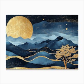 Moonlight In The Mountains Canvas Print