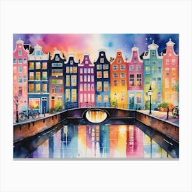 Amsterdam By The Canal Canvas Print