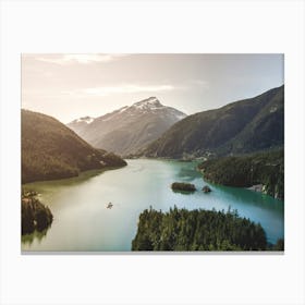 North Cascades Mountain Lake Sunset Canvas Print