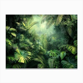 3d Tropical Forest, Wild Jungle 1 Canvas Print