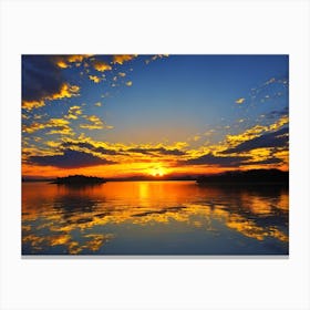 Sunset Over Lake 14 Canvas Print