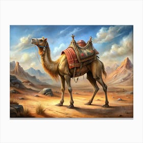 Camel In The Desert 4 Canvas Print