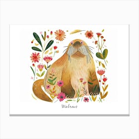 Little Floral Walrus 3 Poster Canvas Print