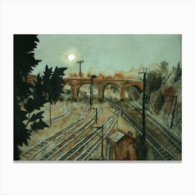 Old marshalling yard, mixed media, Ipswich, Suffolk, view from Hadleigh Rd. Canvas Print