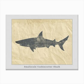 Smallscale Cookiecutter Shark Silhouette 3 Poster Canvas Print