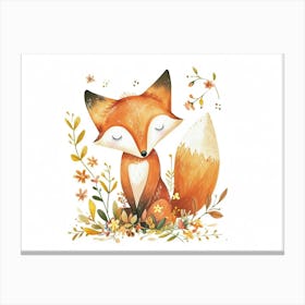 Little Floral Fox 1 Canvas Print