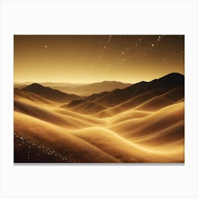 Rolling Golden Hills Bathed In Soft Light With A Sprinkle Of Glittering Dust, Creating A Serene And Enchanting Landscape Canvas Print